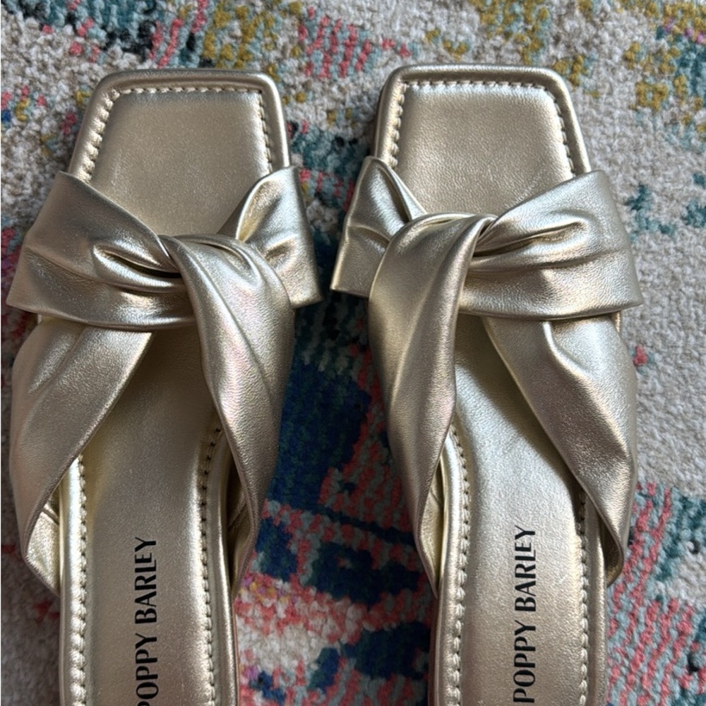 Poppy Barley Metallic Gold Women's Sandals - Picture 4 of 9